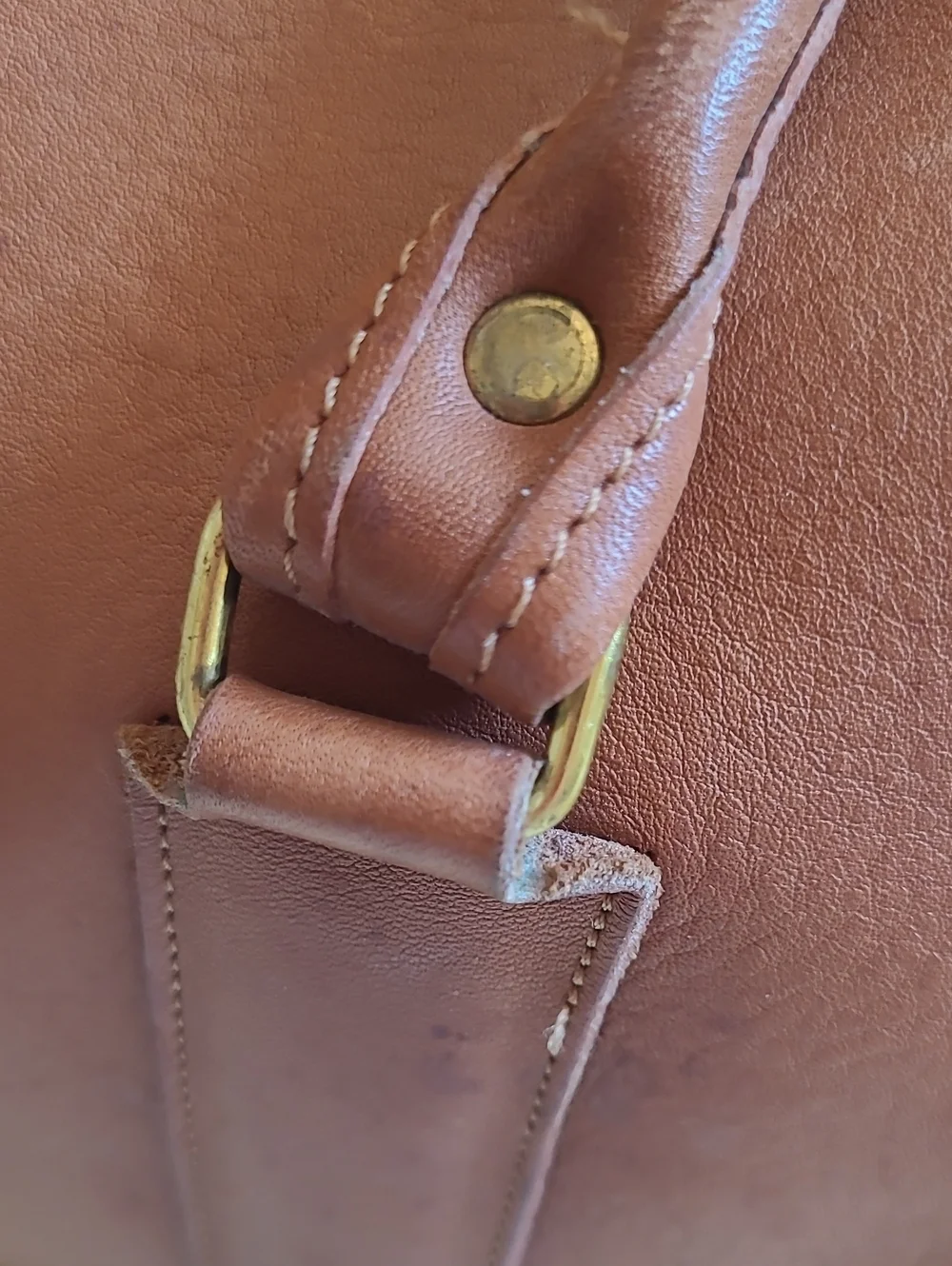 Coach Tan Leather Satchel with Turquoise Sunburst Accent - Picture 16 of 16